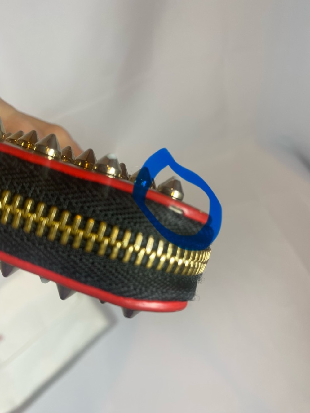 Christian Louboutin Black & Gold Patent Leather Studded Wallet/Clutch - Picture 8 of 15
